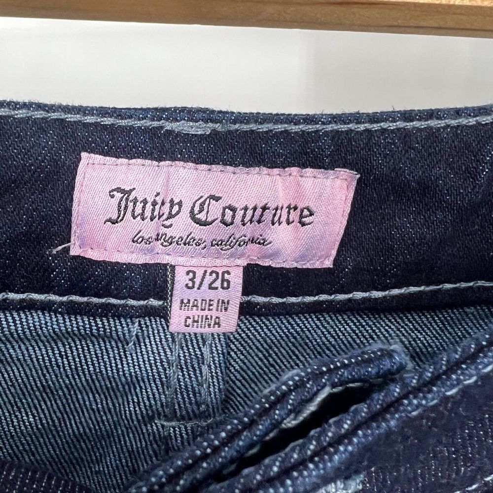 Juicy Couture Jeans Women 3/26 Blue Abbot Stone Hammerloop Rinse Wide Leg JC643 - Picture 9 of 12